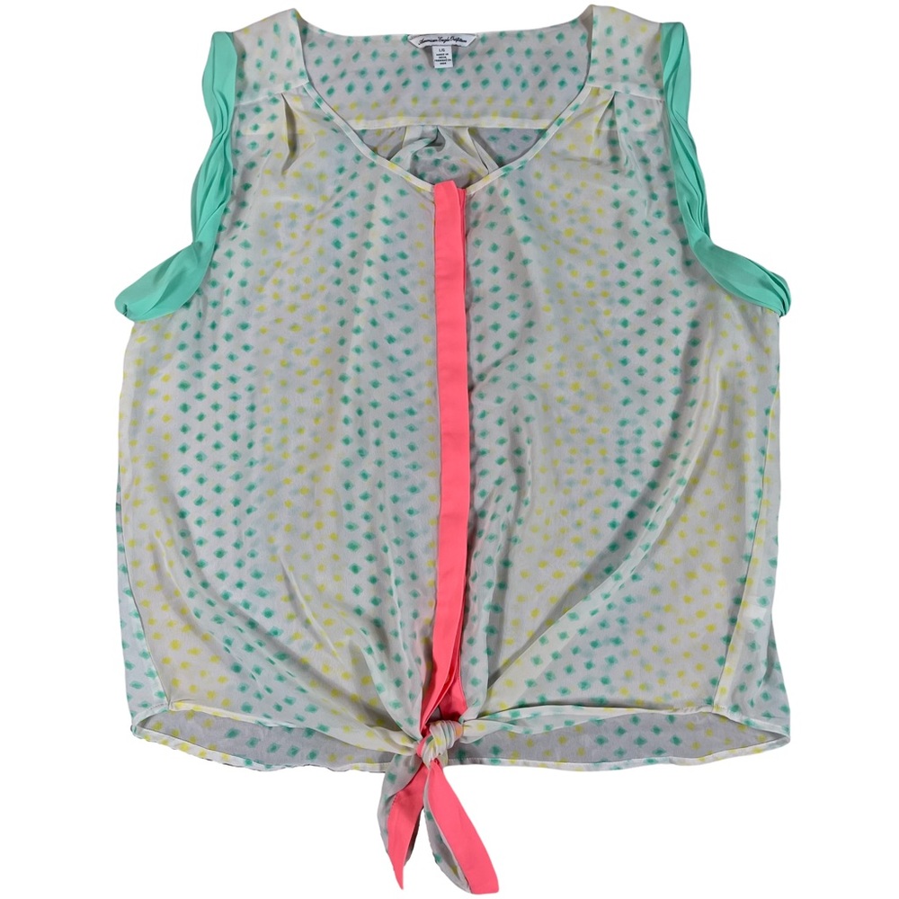 American Eagle size large mint green, yellow, hot pink sleeveless, scoop neck